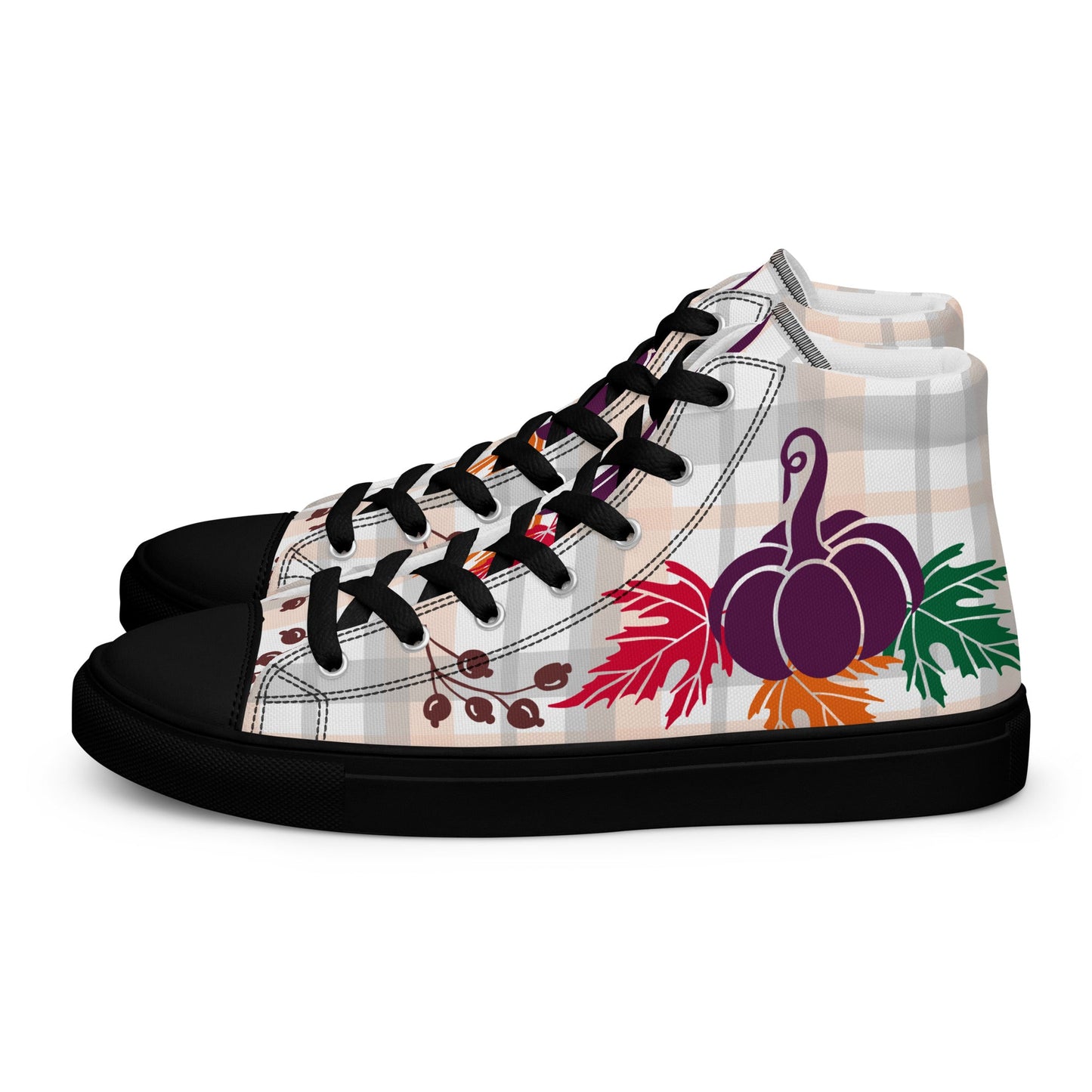 Women’s high top canvas shoes with an Autumn design