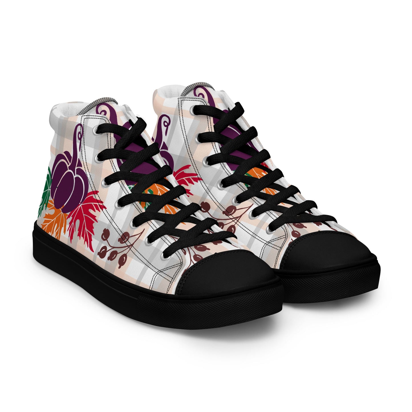 Women’s high top canvas shoes with an Autumn design