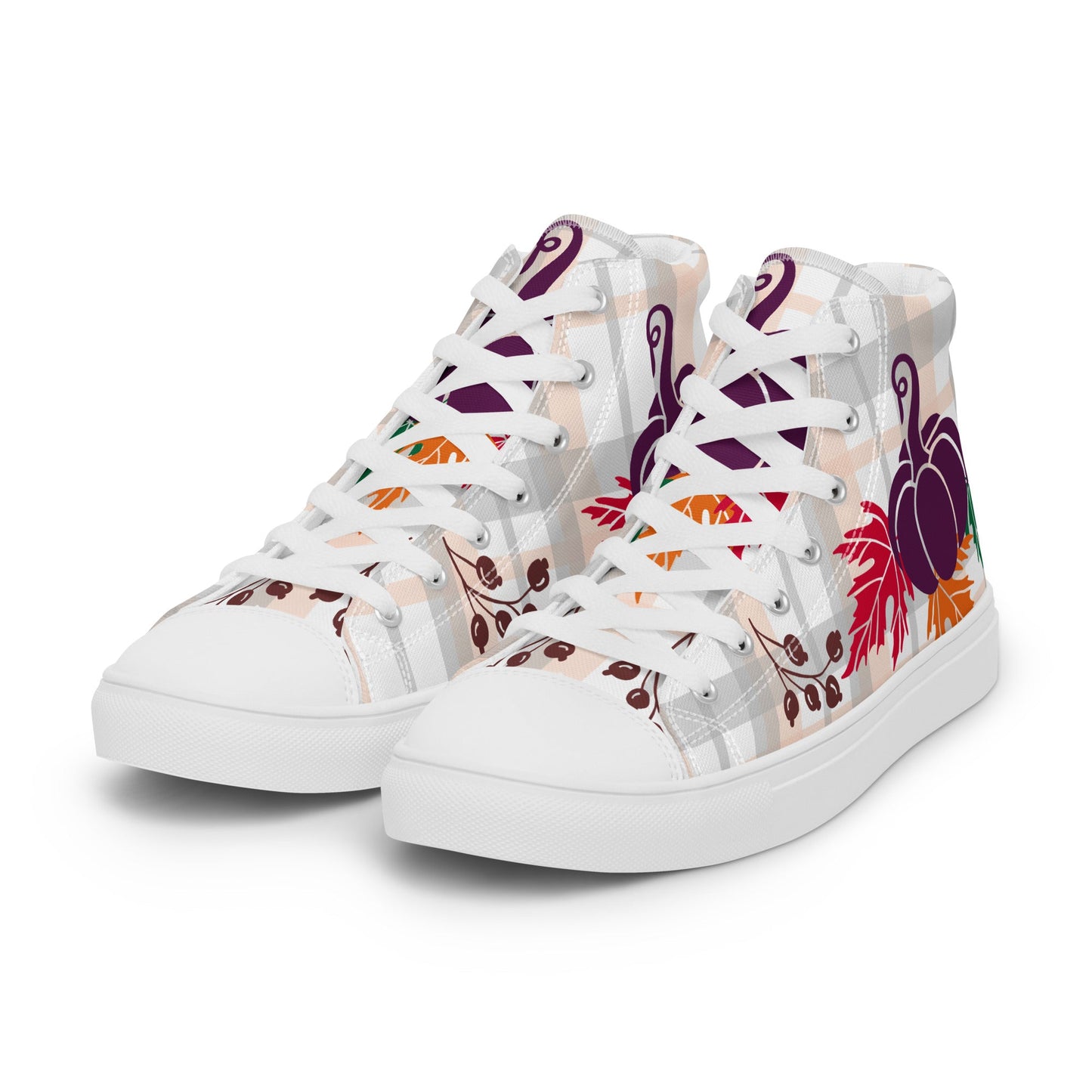 Women’s high top canvas shoes with an Autumn design