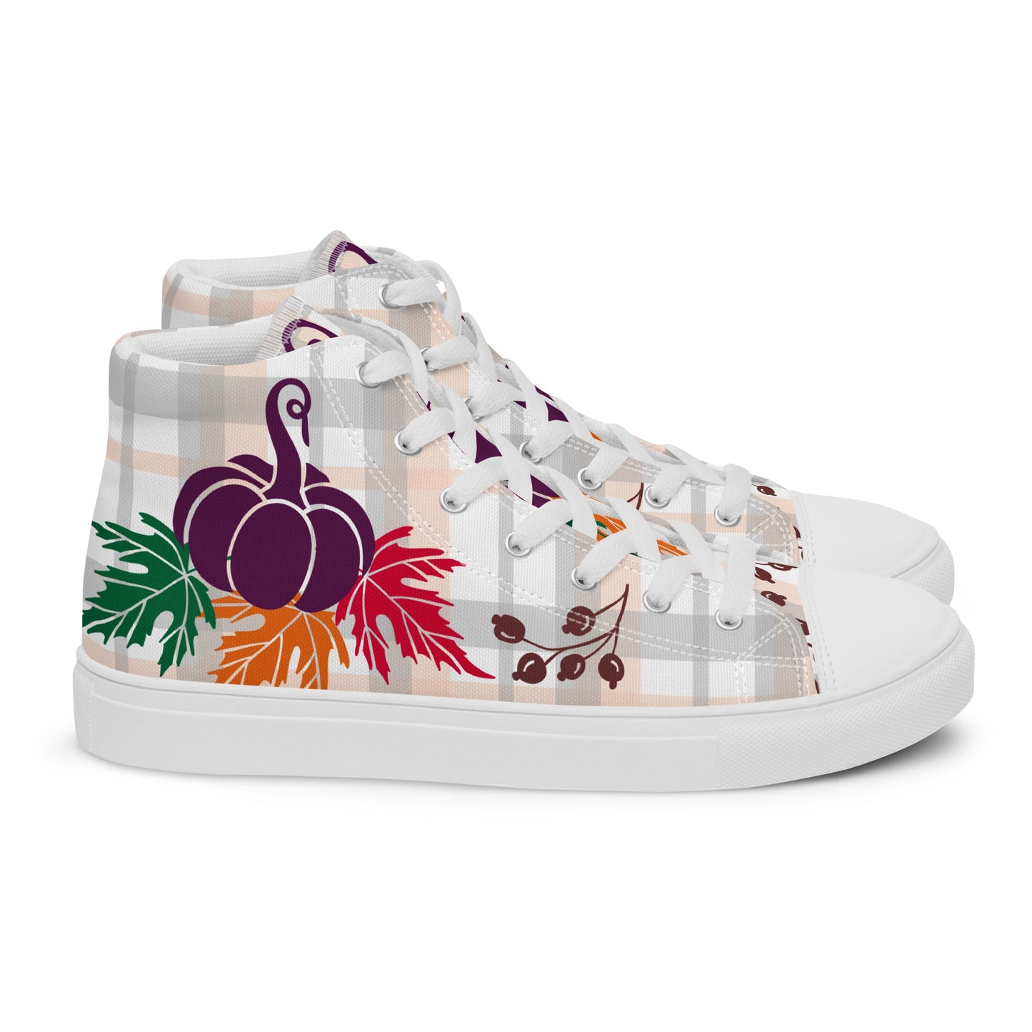 Women’s high top canvas shoes with an Autumn design