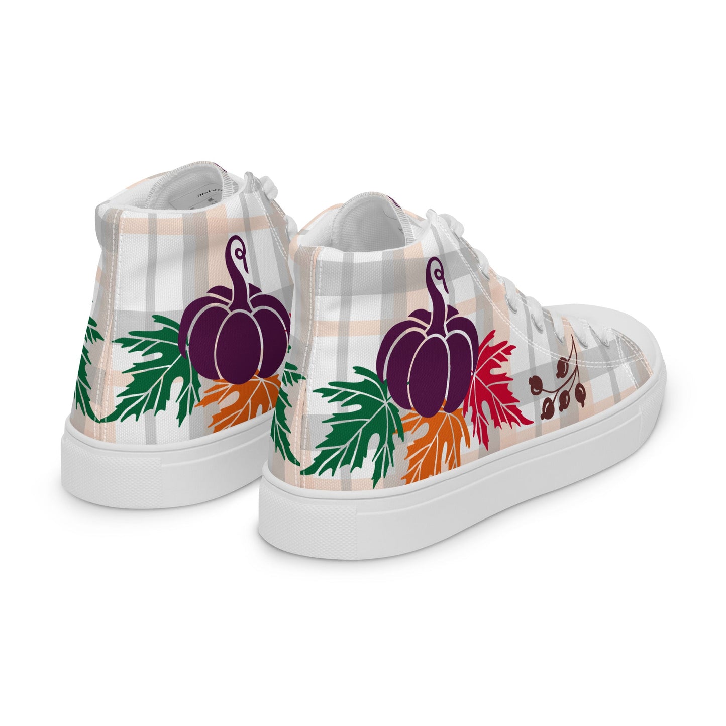 Women’s high top canvas shoes with an Autumn design