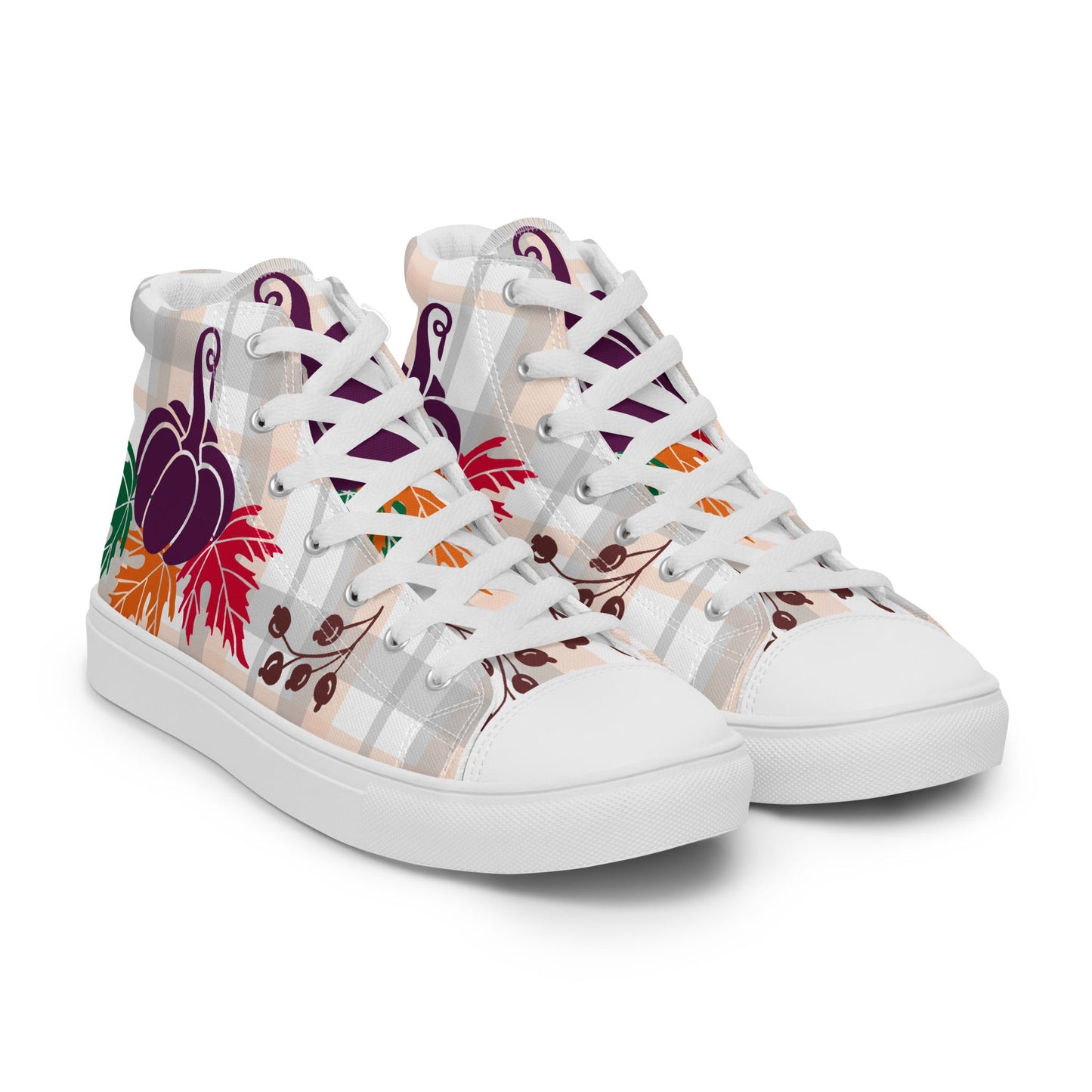 Women’s high top canvas shoes with an Autumn design