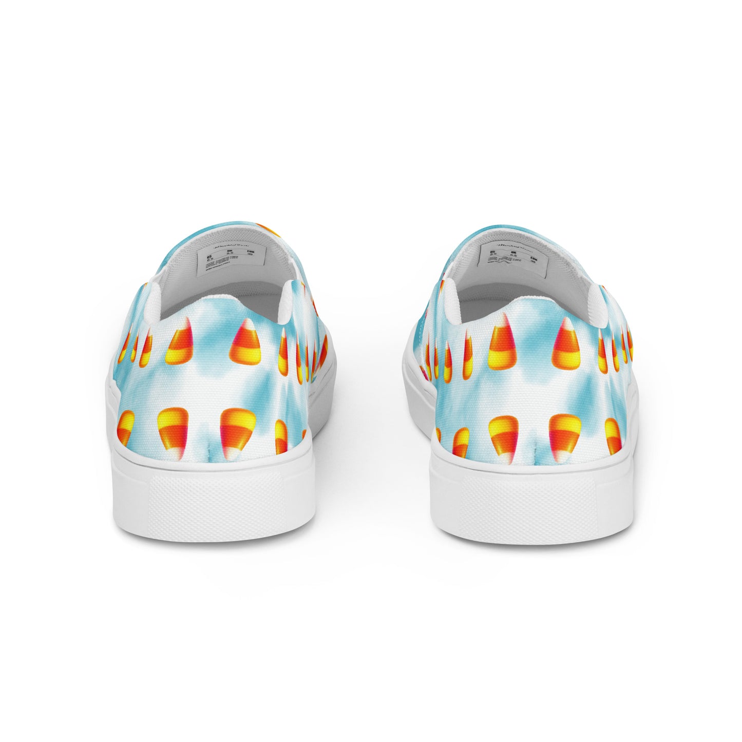 Candy Corn Slip-Ons: Blue & White Cotton Candy Style