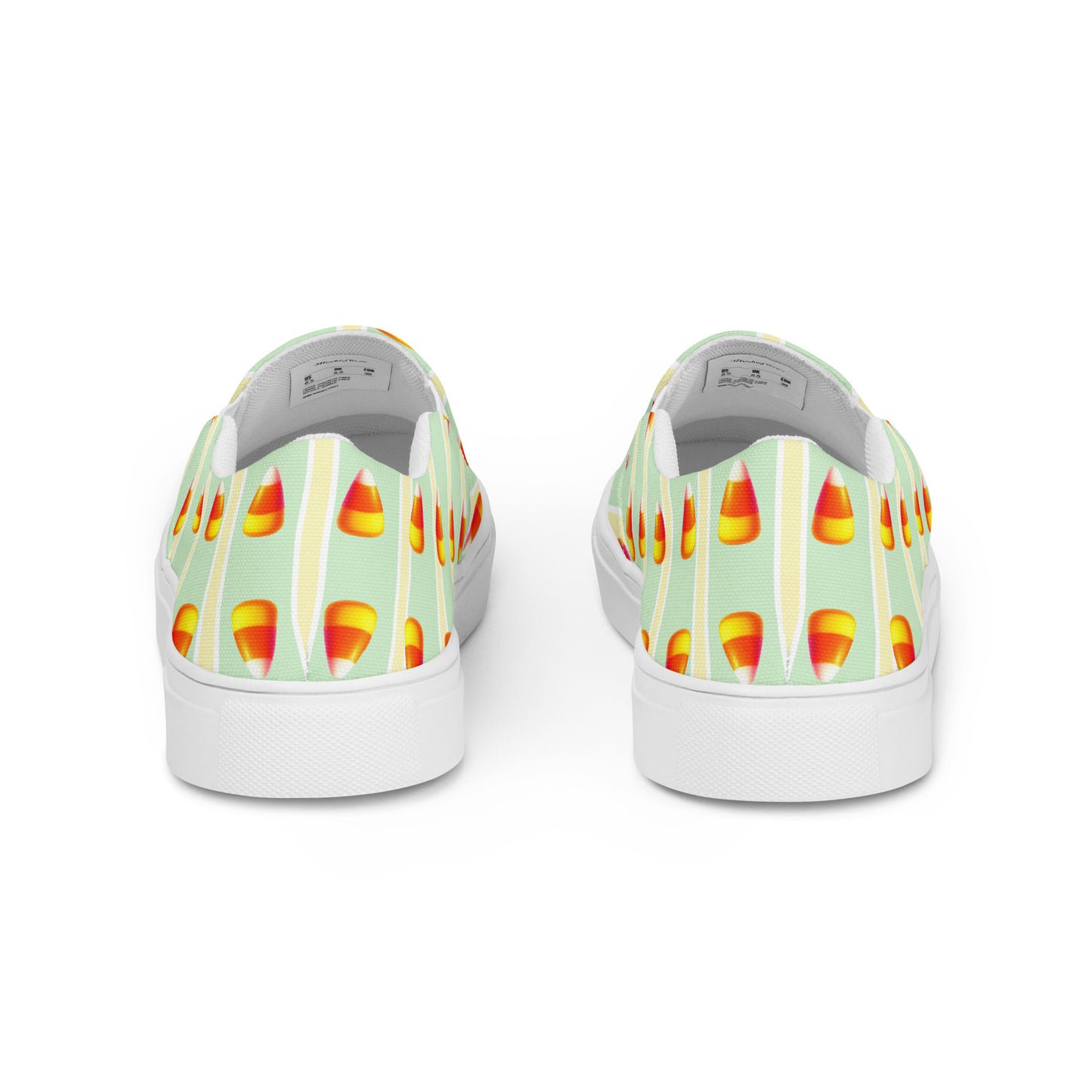 Trendy Women's Canvas Shoes with Candy Corn Print - Light Yellow and Green