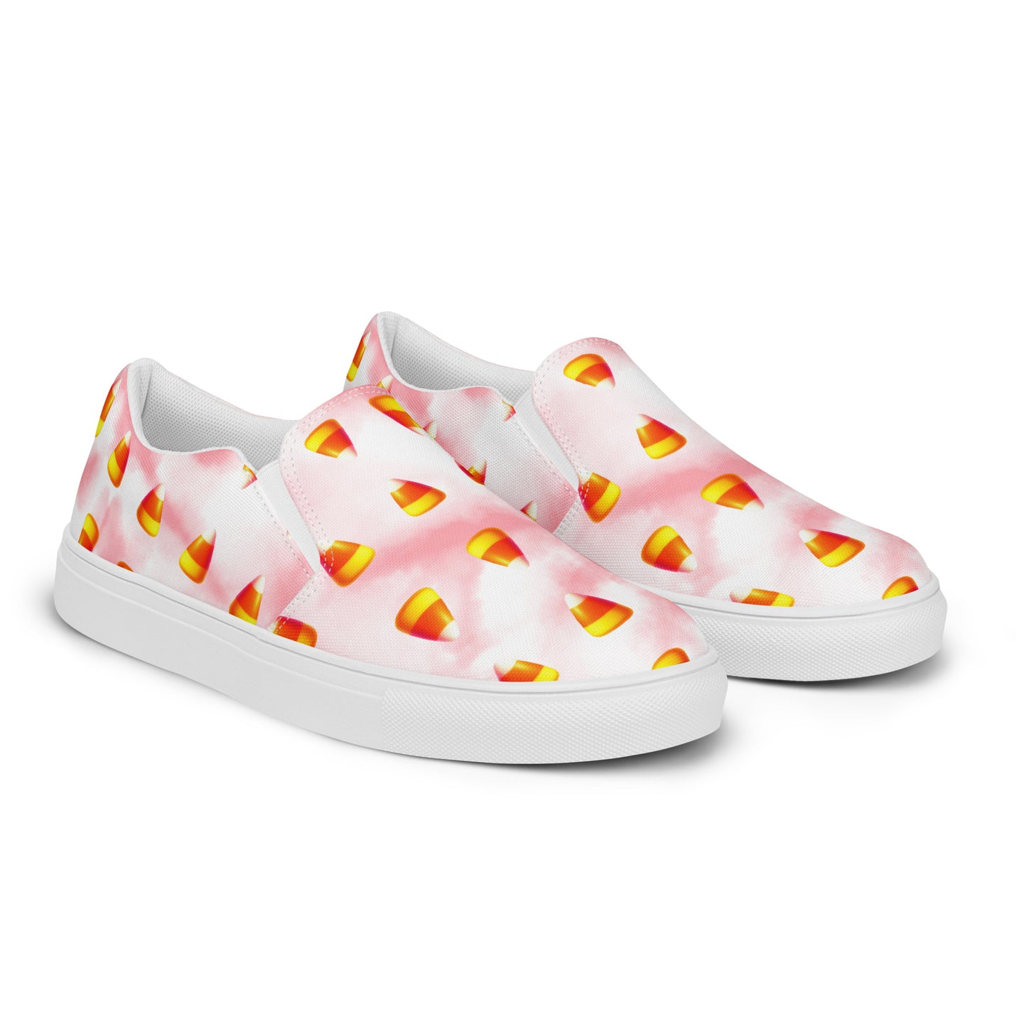 Festive Women's Slip-On Shoes: Candy Corn & Cotton Candy Vibe